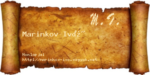 Marinkov Ivó névjegykártya